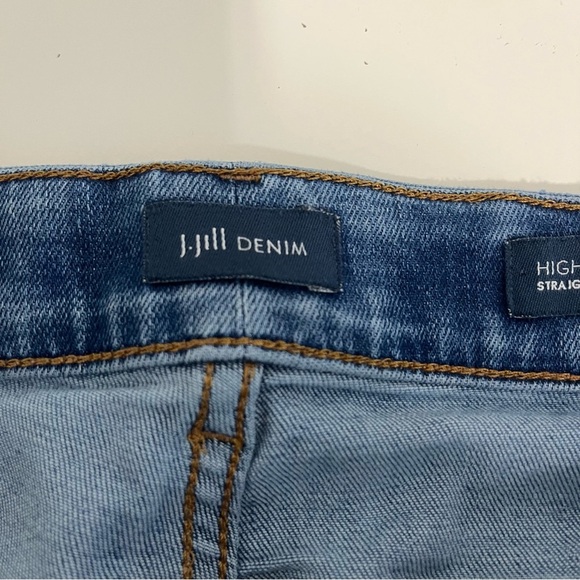 J.Jill Blue Patch Pockets Cuffed Hem Denim Jeans - Picture 8 of 15